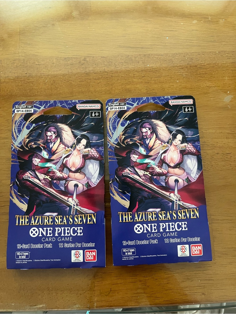 Onepiece The Azure Sea's Seven Trading Card Booster Boxes - Blue Purple Red
